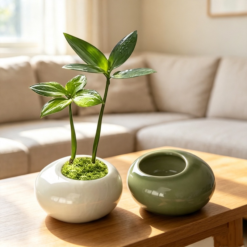 미니 아이스크랙 글레이즈드 화분, 창의적인 다육식물 화 - Bonsai Gardenia 리뷰 및 가격